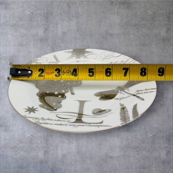 Pottery Barn Laughter 8.5" Salad Plate Grapes Dragonfly Text Design Replacement - Picture 3 of 4